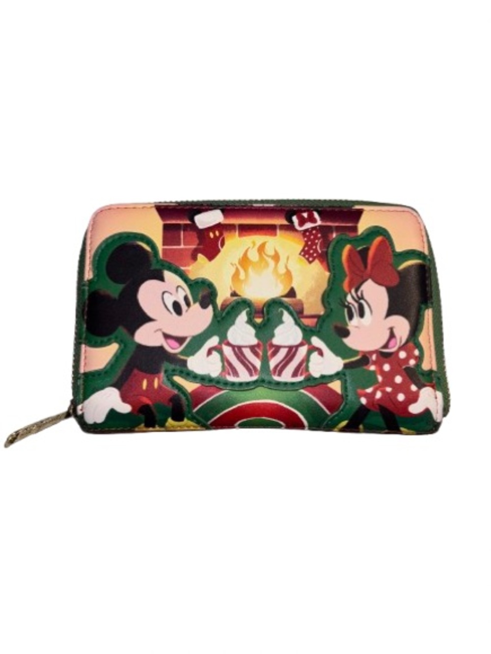 Loungefly Mickey & Minnie Holiday Wallet - Green Red Cream